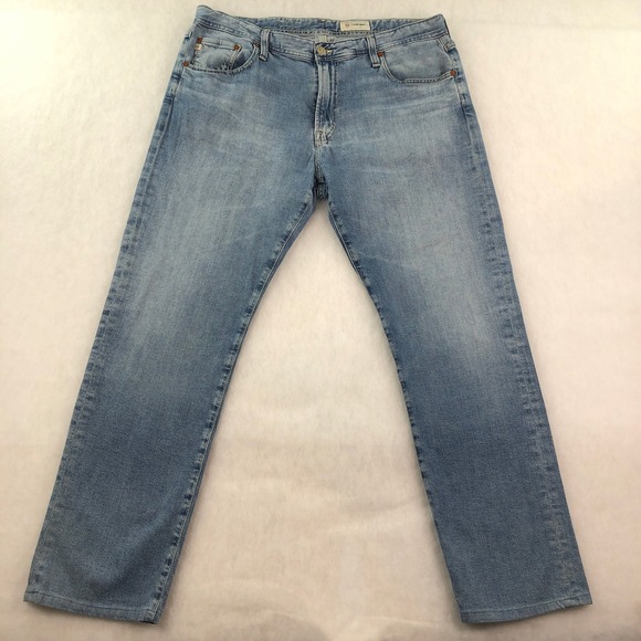 AG The Everett Mens 38x33 (fits 38x31) Blue Denim Slim Straight Jeans